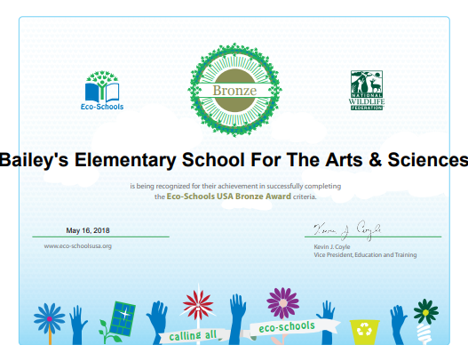 Bailey's Eco-Schools Bronze award