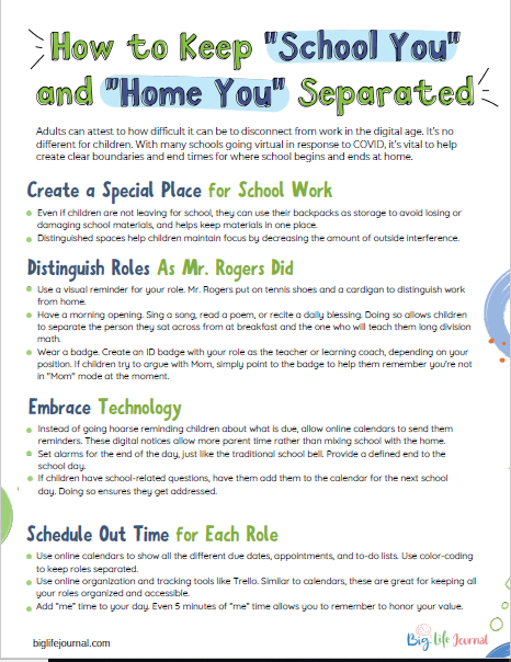 How to keep "Home You" and "School You" Separated