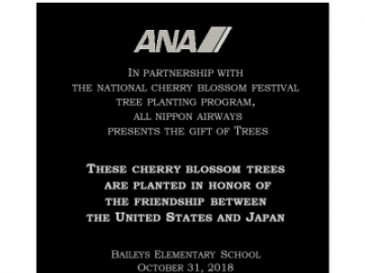 National Cherry Blossom Festival and All Nippon Airways to Plant